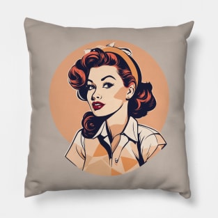 Ruby Retro Scarlet Vintage Pin Up Girl Pillow