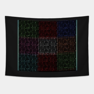 checkered pattern with dots of various colors inside Tapestry