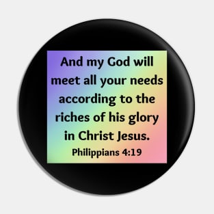 Bible Verse Philippians 4:19 Pin