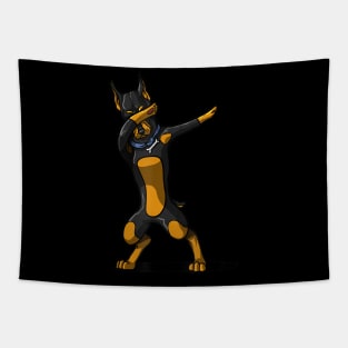 Dabbing Doberman Funny Doberman Dog Dab Tapestry