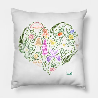 I Love Oregon Flora and Fungus - Color Pillow