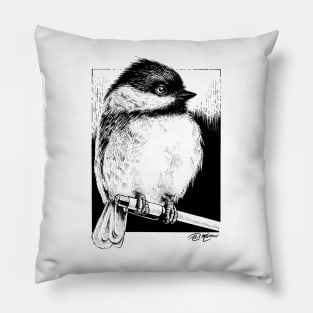 Pen & Chickadee Pillow