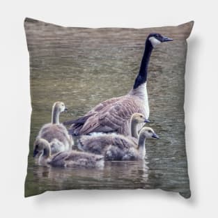 Mother goose with baby goslings Pillow