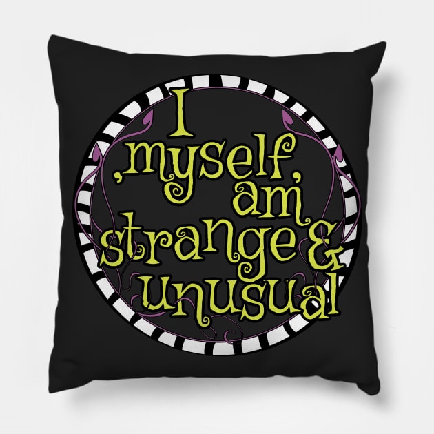 Strange and Unsual Pillow by Perpetual Brunch