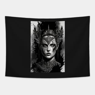 Fierce Forest Fairy Warrior Illustration Tapestry