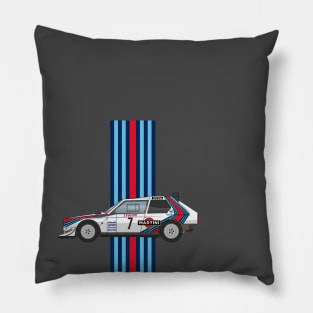 Lancia Delta S2 - Martini Racing Rally Car Illustration Pillow