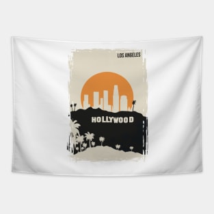 Los Angeles Hollywood Minimal Travel Poster Tapestry