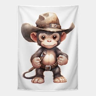 Chimpanzee Wearing a Cowboy Hat Tapestry