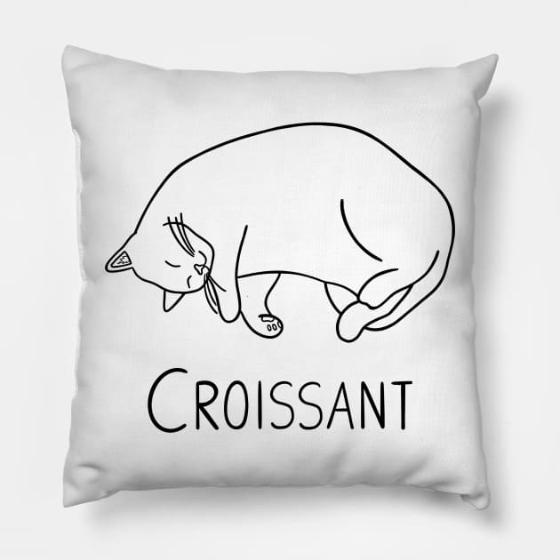 Croissant (black) Pillow by carolinewillustration