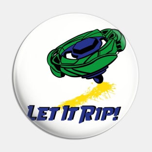 beyblade blue/green Pin