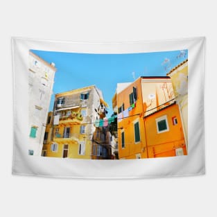 A View of Corfu Town, Greece Tapestry