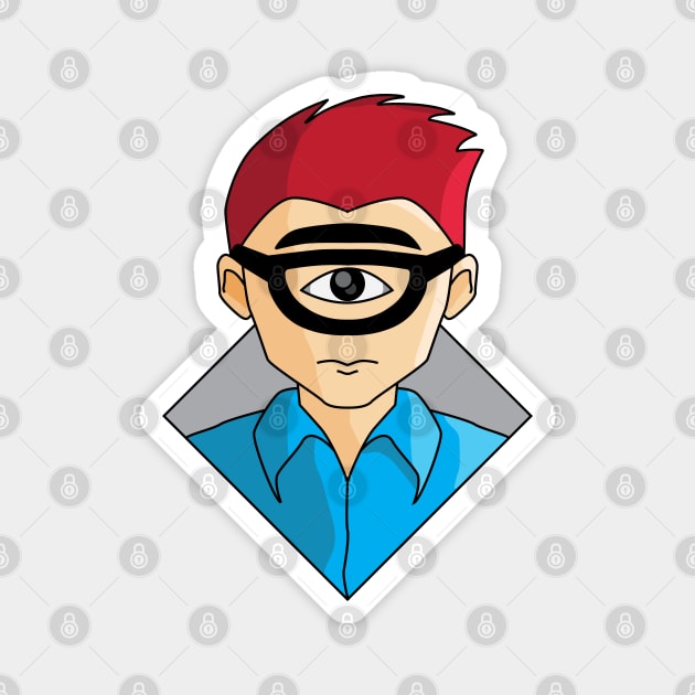 Red Haired Cyclops Magnet by inotyler