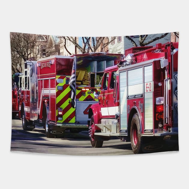 Firemen - Fire and Rescue Tapestry by SusanSavad