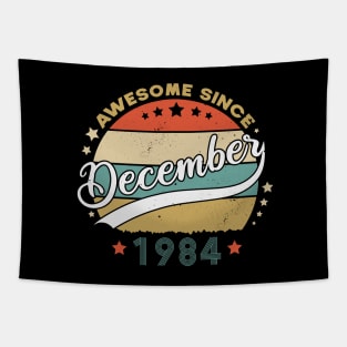 Awesome Since December 1984 Birthday Retro Sunset Vintage Tapestry