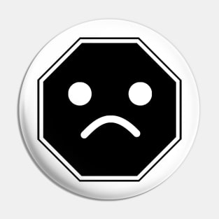 UNHAPPY MINIFIG FACE ROADSIGN Pin