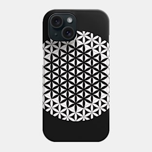 Flower Of Life Mandala Black and White Phone Case