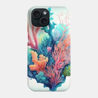 Ocean Sea Colorful Watercolor Corals Phone Case