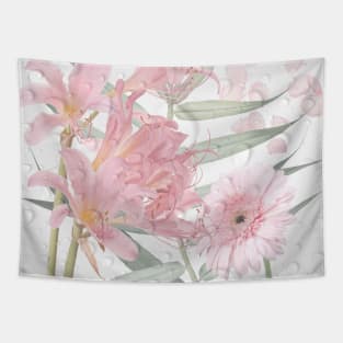 pink flowers and water drop pattern Tapestry