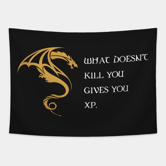 What Doesnt Kill You Give You XP - RPG Inspired RPG Gaming Tapestry by pixeptional