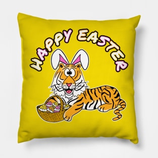 Easter Tiger Bunny Eggs Pillow