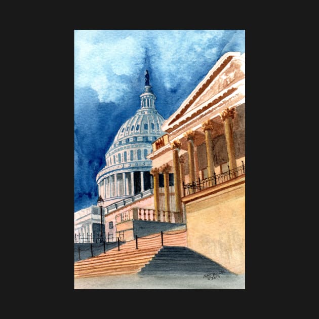 US Capitol Watercolor by MMcBuck