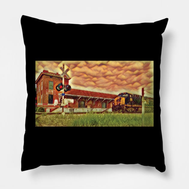 Stunning Train Picture-Zug Bild Pillow by PandLCreations