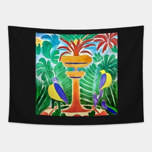 Fountain with birds-Matisse inspired Tapestry