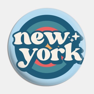 Vintage New York Sunset Seal // Retro City Emblem for New York Pin