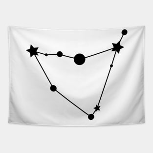 Capricorn Zodiac Constellation in Black Tapestry