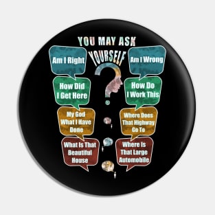 You May Ask Yourself Talking Heads Once In A Lifetime Classic Retro Vintage Pie Chart Pin