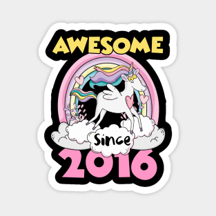 Cute Awesome Unicorn 2016 Funny Gift Pink Magnet