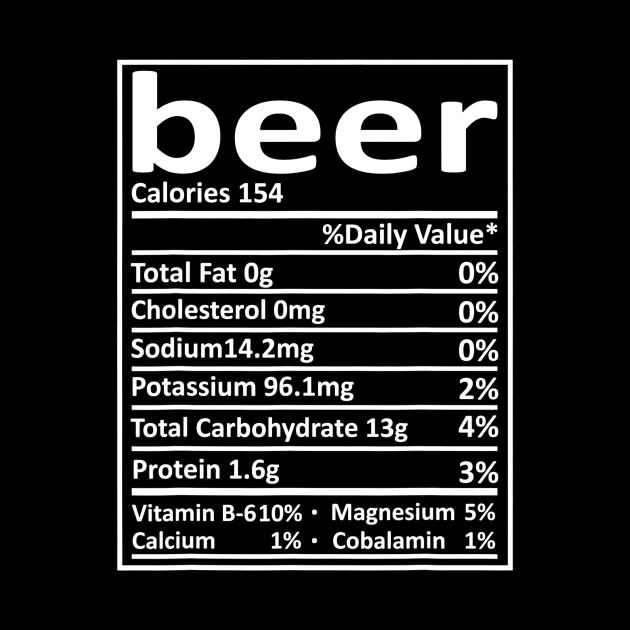 Beer Nutrition Thanksgiving Costume Food Facts Xmas Gifts by FONSbually