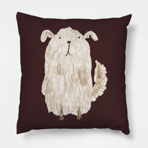 Fluffy Dog Pillow by Sophie Corrigan