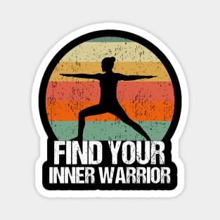 Find Your Inner Warrior Cute Yoga Sunset Magnet