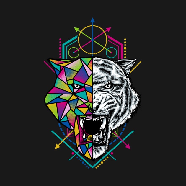 Geometric Tiger by Eggzoo