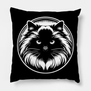 Dark Ragdoll Cat Portrait Pillow