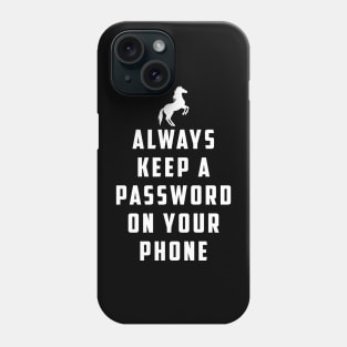 Always keep a password on your phone: Horse Video Orange Shirt Phone Case