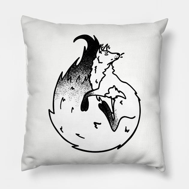 Flaming Fox Pillow by Astroparticule