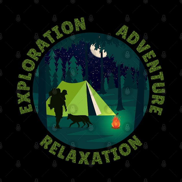 Exploration Adventure Relaxation Camping Hiking Therapy by Rosemarie Guieb Designs