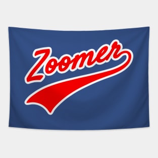 Zoomer with Text Tail Tapestry