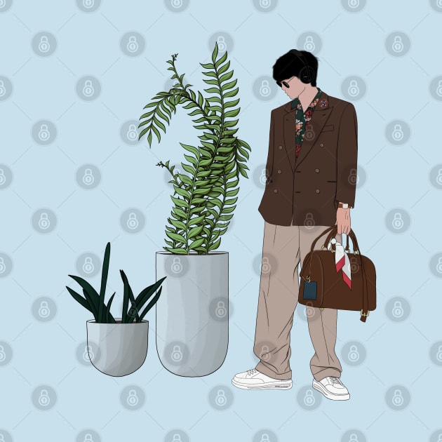 Kim Taehyung with plants - BTS by SemDesigns