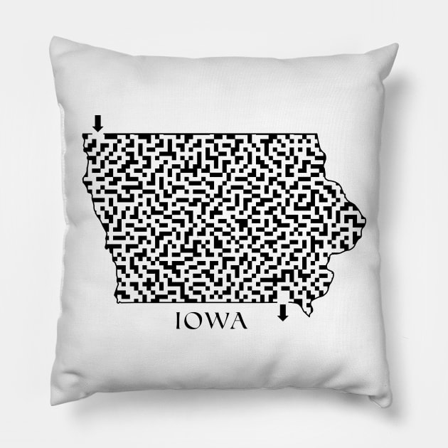 State of Iowa Maze Pillow by gorff