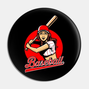 Baseball Girl Pin