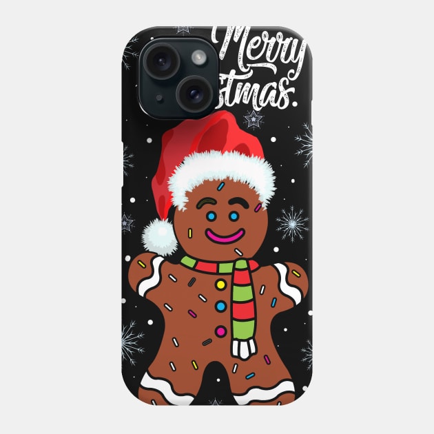 Gingerbread Wear Santa Hat Christmas Costume Cookie Bakers Phone Case by johnbbmerch