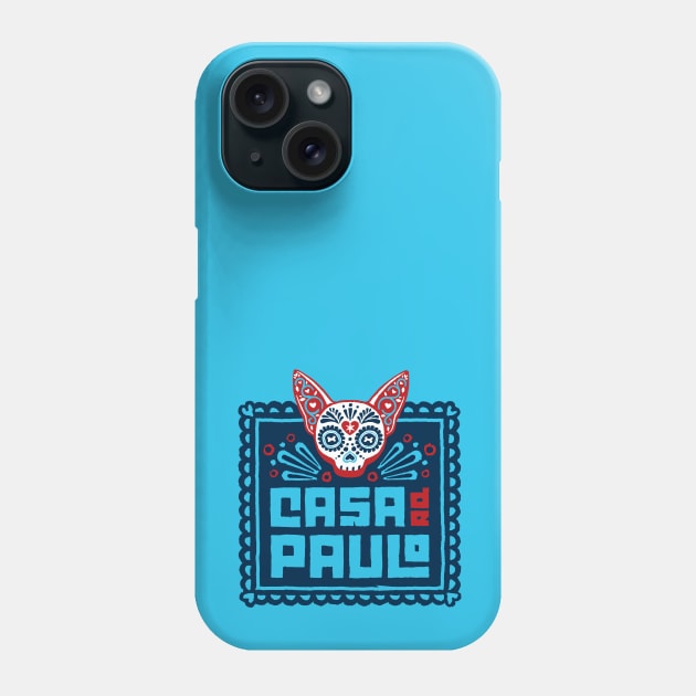 Casa de Paulo Logo on Blue Phone Case by Casa_de_Paulo