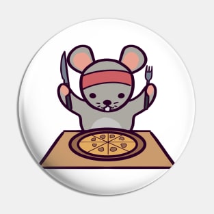 Cute Rat Pizza Day Pin
