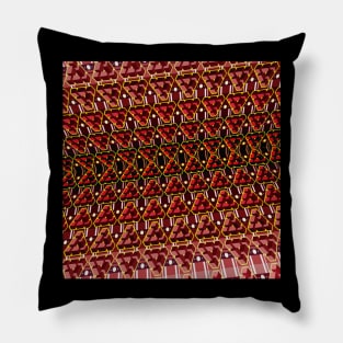 Red Optical Illusion Mosaic Pillow