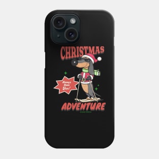 Funny Cute Christmas Doxie Dachshund Skiing Dog Phone Case