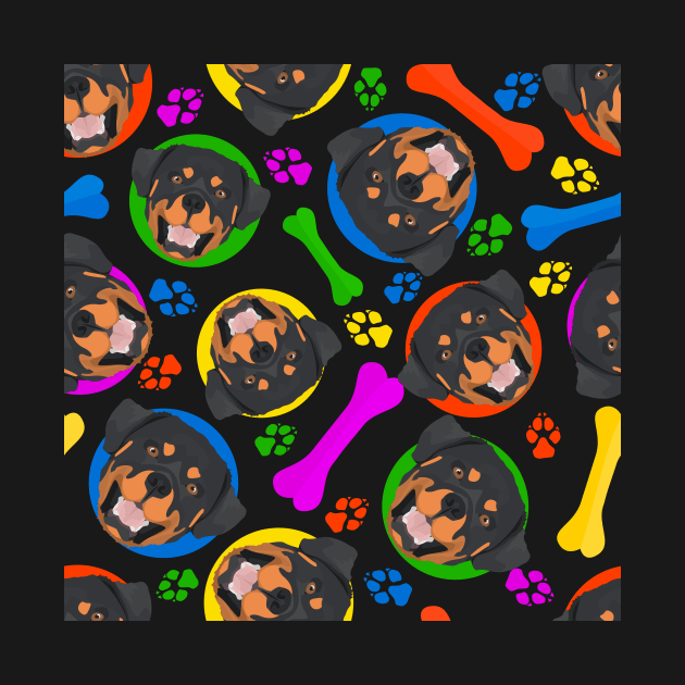 Colorful and playful Rottweiler by GreenOptix