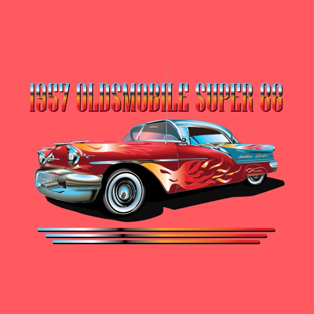 1957 OLDSMOBILE SUPER 88 - RACE EDITION by KARMADESIGNER T-SHIRT SHOP